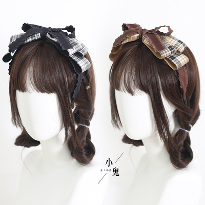 taobao agent Hair accessory with bow, coffee headband, Lolita style