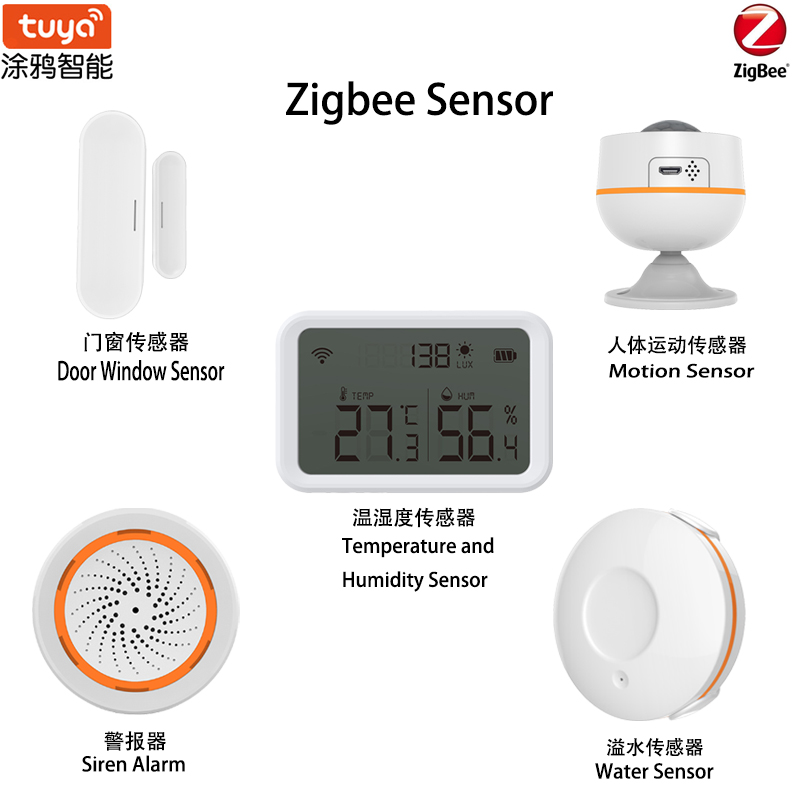 Mới TuyaZigBee dòng sản phẩm an ninh cửa và cửa sổ cảm biến chuyển động của con người cảm biến âm thanh và ánh sáng báo động nhiệt độ và độ ẩm cảm biến chuyển động đèn cảm biến chuyển động