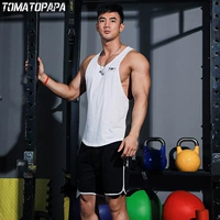 TOMATOPAPA Châu Âu và Hoa Kỳ nguyên bản áo thể thao đường phố thể thao vest nam thấm mồ hôi cotton cotton tròn tập thể dục - Lót áo ba lỗ tập gym