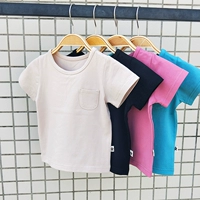 Летняя мягкая футболка с коротким рукавом с круглым воротником, 1-3 лет