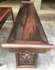 Антикварный письменный стол 天香倾城 老挝大红酸枝灵芝纹翘头案交趾黄檀条案仙作红木家具