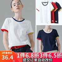 Ngôn ngữ đầu tiên của phụ nữ giải phóng mặt bằng quần áo cotton mỏng tay áo ngắn nữ 2019 hè mới học sinh áo sơ mi trắng rộng rãi - Cộng với kích thước quần áo quần đũi nữ đẹp