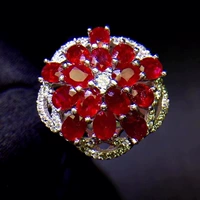 Натуральное рубиновое кольцо с камнем, серебро 925 пробы, подарок на день рождения