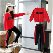 Bộ đồ bé gái mùa thu 2019 Bộ đồ thể thao trẻ em mới thời trang Hàn Quốc Quần áo trẻ em áo len cho bé gái hai bộ thủy triều - Khác