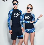 Cặp vợ chồng mới Hàn Quốc quần short dài tay lặn phù hợp với kem chống nắng suối nước nóng cặp vợ chồng snorkeling phù hợp với quần áo sứa - Vài đồ bơi