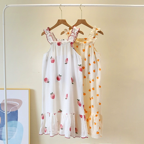 Хлопковая милая пижама без рукавов, милое платье-комбинация для отдыха, по фигуре, оверсайз