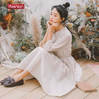 Mùa xuân và hè 2019 mới của phụ nữ sọc chéo cải tiến trang phục retro của đất nước 3512 # sinh viên Sen Qing - váy đầm váy nhung đẹp