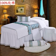 Beauty khăn trải giường cotton gia đình bốn giường cao cấp bông bedspread châu Âu đặt massage thẩm mỹ viện Liu Jiantao một gia đình bốn - Trang bị tấm