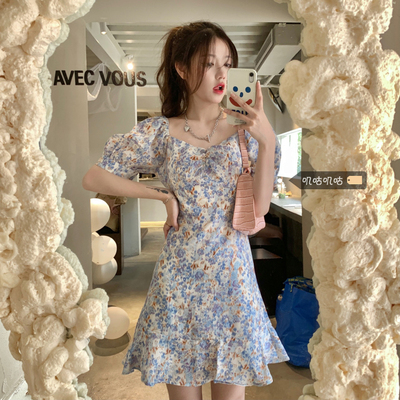 taobao agent Summer dress, plus size, flowered, fitted