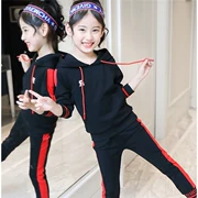 Quần áo trẻ em nữ phù hợp với mùa thu 2019 phiên bản Hàn Quốc mới của áo len trẻ em lớn cho bé gái mùa thu thể thao hai mảnh - Khác