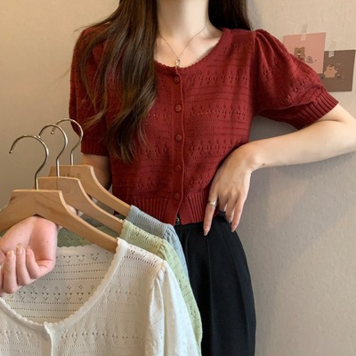 taobao agent Thin summer T-shirt, short top, plus size, with short sleeve, fitted, western style