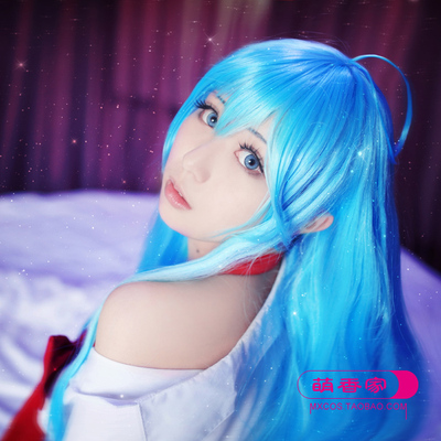 taobao agent Mengxiangjiajia vine and Elio/Xianjian Sanlongflowing hair ice blue 80cm long straight hair cosplay