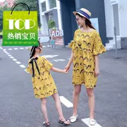 2g019 phiên bản tiếng Hàn mới của váy trẻ em mẹ và con gái váy cha mẹ trẻ em mùa hè váy bé trai hoạt hình avatar váy cotton thế hệ quần áo trẻ em - Khác