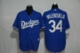 MLB Dodgers Jersey Dodgers Đồng phục bóng chày 34 VALENZUELA Đào tạo thi đấu tay áo ngắn màu xanh và trắng - Thể thao sau quần chạy bộ nam lining