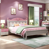 Скандинавская розовая кроватка из натурального дерева для принцессы, детская мебель, 1.5м