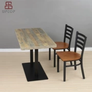 Bàn ăn nhanh ghế nhà hàng khách sạn trường học doanh nghiệp nhân viên căng tin bàn ăn và ghế kết hợp đơn giản bàn ghế sắt rèn - Bộ đồ nội thất