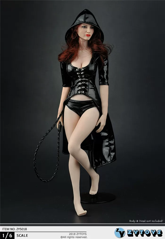 Zytoys 1/6 пропорций женское секси кожаное плаще-траншейка с капюшоном zy5018 кожаный кнут королевская сестра набор одежды