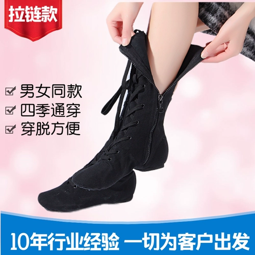 Тканевые этнические танцующие высокие сапоги с молнией, ботинки, 2019