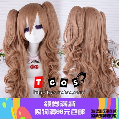 taobao agent TCOS Japanese Sweet Lolita wig double -horsetail curly hair lolita light brown cosplay wig