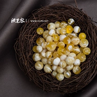 [流光家 天然花白蜜蜡圆珠 无任何优化 可代出专业检测机构证书]