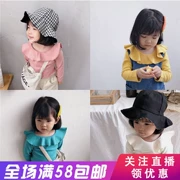 Áo thun cho bé gái mùa thu 2018 mới Cổ áo cánh hoa sen giản dị Áo thun cotton dài tay cho bé