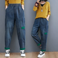 Осенние штаны, джинсы, большой размер, коллекция 2023, по фигуре, высокая талия
