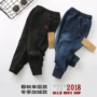 Quần jeans nam bé mùa thu và quần mùa đông cộng với quần nhung cô gái dày thể thao quần áo trẻ em cao cấp