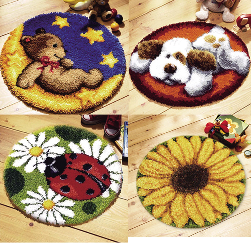 彩印地毯地垫段段坐垫十字绣手工创意diy礼品地垫