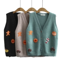 Демисезонный свитер для матери, жилет, кардиган, коллекция 2022, для среднего возраста, большой размер