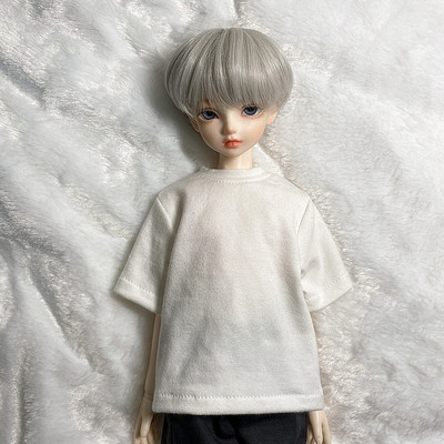 taobao agent [Melon seeds and balls] Homemade BJD baby clothing four or six white T -shirt short -sleeved loose foundation bottoming daily men and women