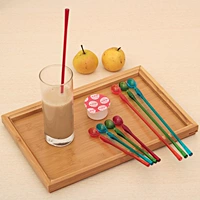 Японская кофейная ложка, акриловый чай с молоком, сухое молоко, палочка для смешивания, мороженое