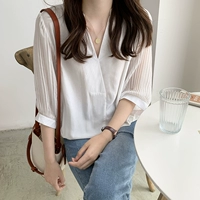 Летняя цветная рубашка, бюстгальтер-топ, в корейском стиле, коллекция 2021, свободный крой