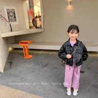 Демисезонная куртка, 2021 года, популярно в интернете, в западном стиле, в корейском стиле, на шнурках, детская одежда
