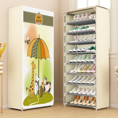 【带拉链】简易多层鞋架宿舍家用防尘布鞋柜门口组装鞋架收纳71