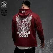 MuscleDog Muscle Dog Tide thương hiệu thể thao mùa đông và giải trí thể dục lỏng lẻo áo hoodie trùm đầu áo len áo len nam - Thể thao lông cừu / jumper