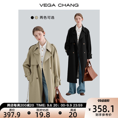 taobao agent VEGA CHANG Trench coat, autumn long advanced jacket, suitable for teen, mid-length, high-end, British style