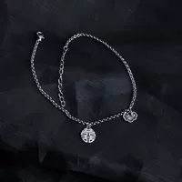 Bei Sang thiết kế ban đầu Zi Mojia tay làm mới s925 sterling bạc retro văn chương khí chất niềm vui khóa vòng chân nữ đơn giản - Vòng chân vòng chân bạc tây tạng