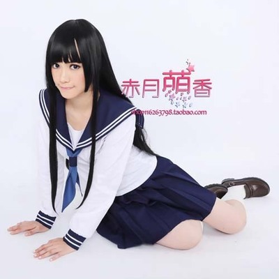 taobao agent Black wig, cosplay, 80cm