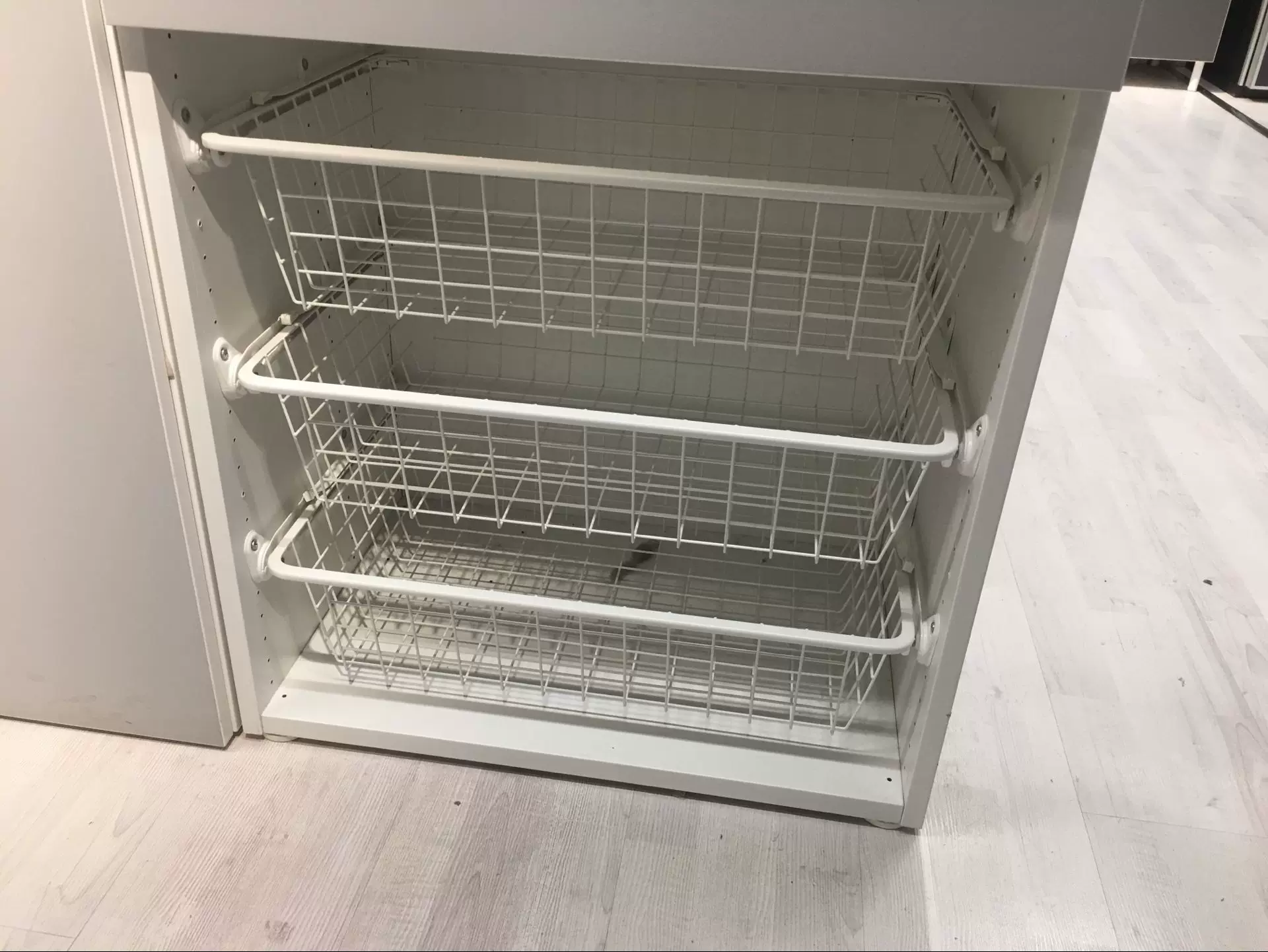 Корзина IKEA для внутренней покупки Yelepa с выдвижной штангой для подвешивания, корзина для белого шкафа