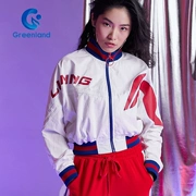 LI-NING Trung Quốc Tuần lễ thời trang Li Ning Paris Áo khoác thể thao nữ ngắn AJDP028-2 - Áo khoác thể thao / áo khoác