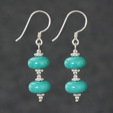 Серьги 素元绿松石耳环复古民族风手工耳饰女西藏个性耳坠无耳洞饰品包邮