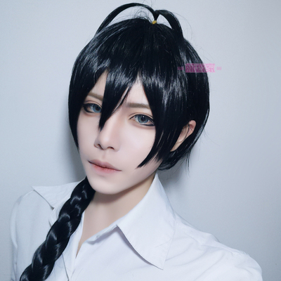 taobao agent Mengxiang Fox Fox Fox Little Mercy Baiyue/Eastern Moon COS Wig Black Tyan Bad 80cm at the beginning of the month