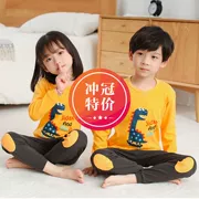 Mùa thu 2019 đồ ngủ trẻ em mới cho bé trai và bé gái phục vụ tại nhà cho trẻ em quần áo mùa thu đồ lót cotton - Quần áo lót