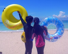 надувной круг 外贸情侣加厚 成人游泳圈男士 女士 泳圈