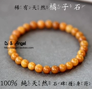Đài Loan Nhập khẩu 100% nguyên chất đá cam tự nhiên Vòng đeo tay Đá Viên Amulet Bracelet Nữ 6 mm Đá cam - Vòng đeo tay Clasp