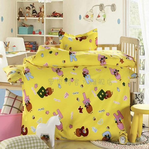 Хлопковый комплект для детского сада, одеяло, пододеяльник, наволочка, матрас с буквами, 3 предмета