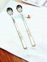 Южная Корея импортированная посуда 18-10 без вышивки стальной орхидеи с длинной ручкой. Смешивание ложки ложки ложки кофей