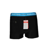 Rắn màu zip túi quần bơi nam boxer quần short mùa xuân nóng quần tắm màu xanh đậm bên đỏ - Nam bơi đầm quần bơi nam cao cấp