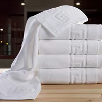 Хлопковое белое банное полотенце