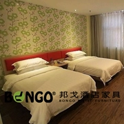 Fuzhou tùy chỉnh chủ đề khách sạn khách sạn căn hộ đơn giản đầy đủ đồ nội thất phòng đơn khung giường tiêu chuẩn trở lại nhà máy